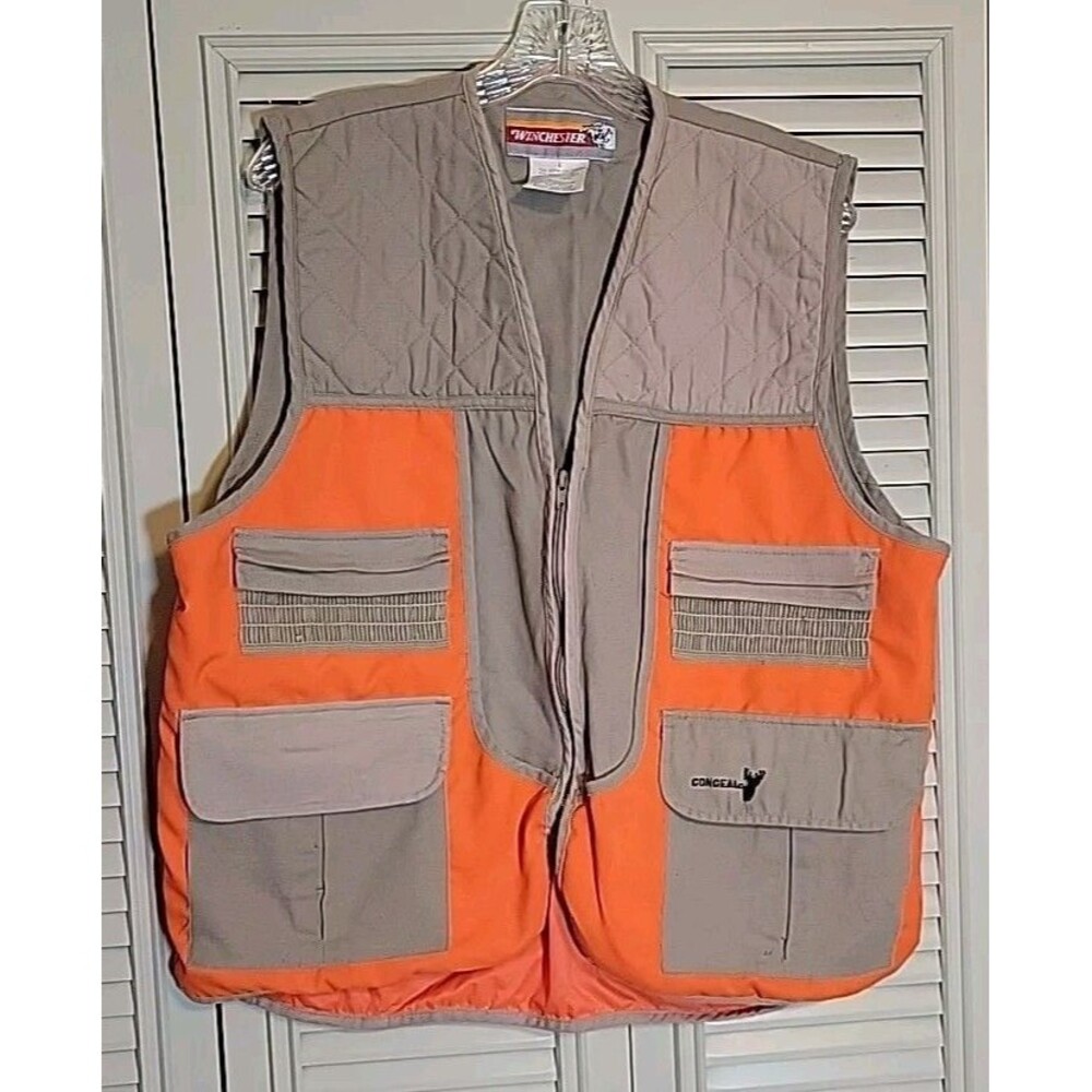 Vintage Winchester Conceal Hunting Vest Large #RN42000 Vest Tan & Orange